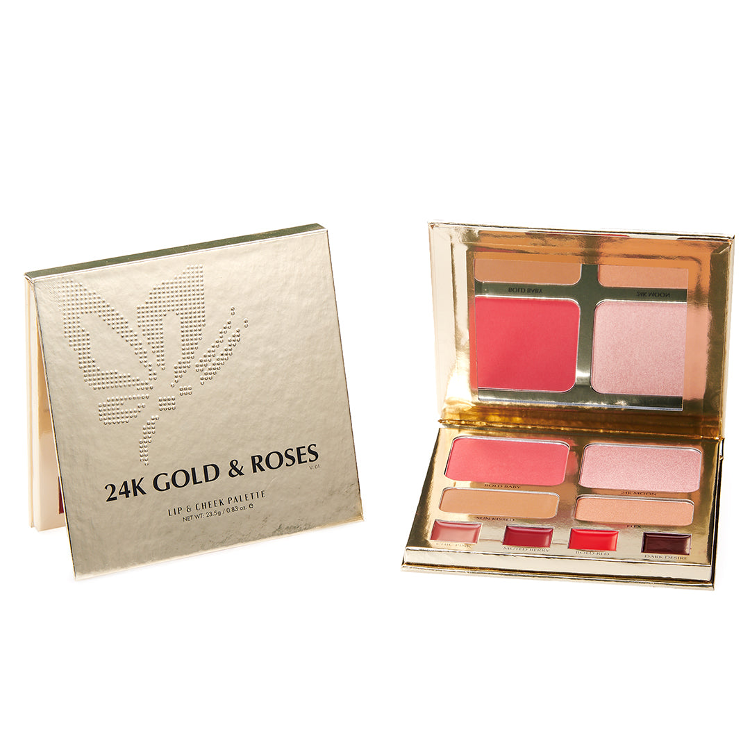 24K GOLD & ROSES LIP & CHEEK PALETTE