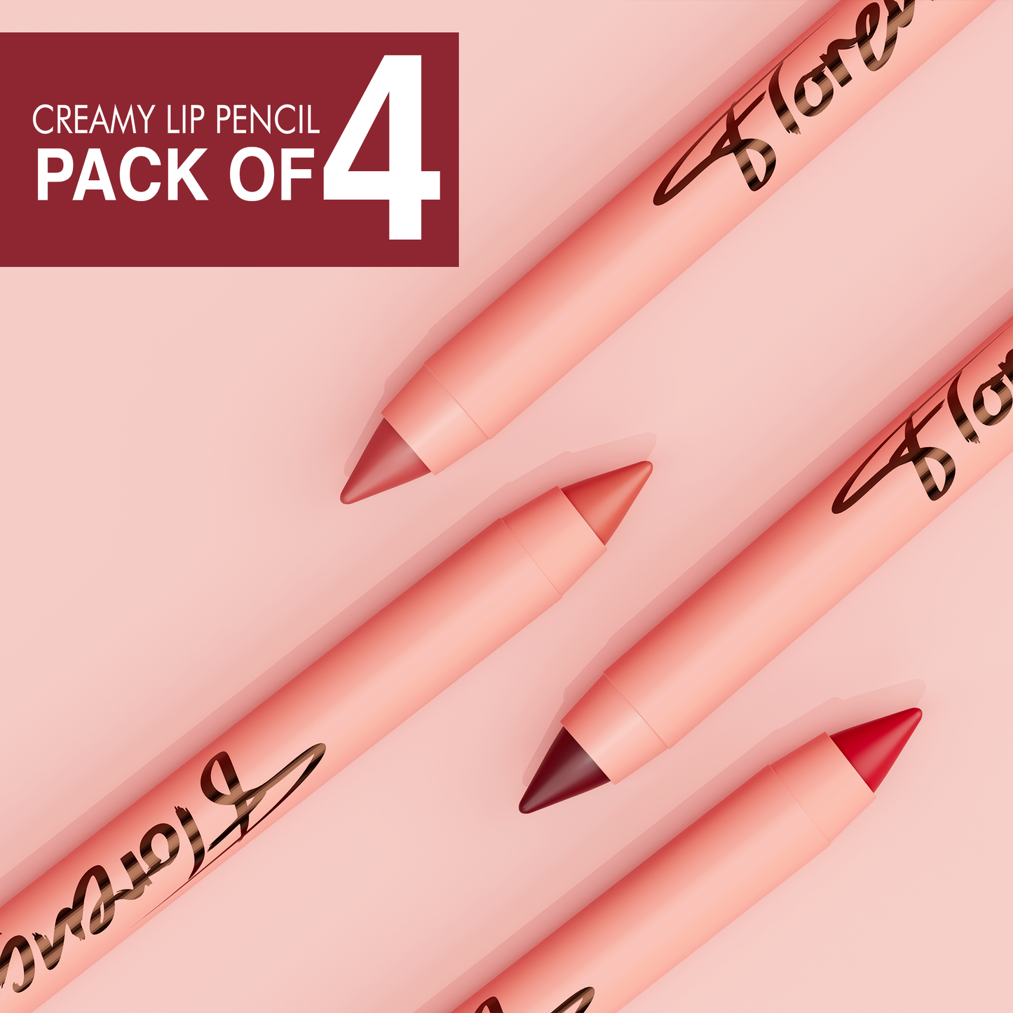 Florence V.02 Pack Of 4 Creamy Lip Pencils