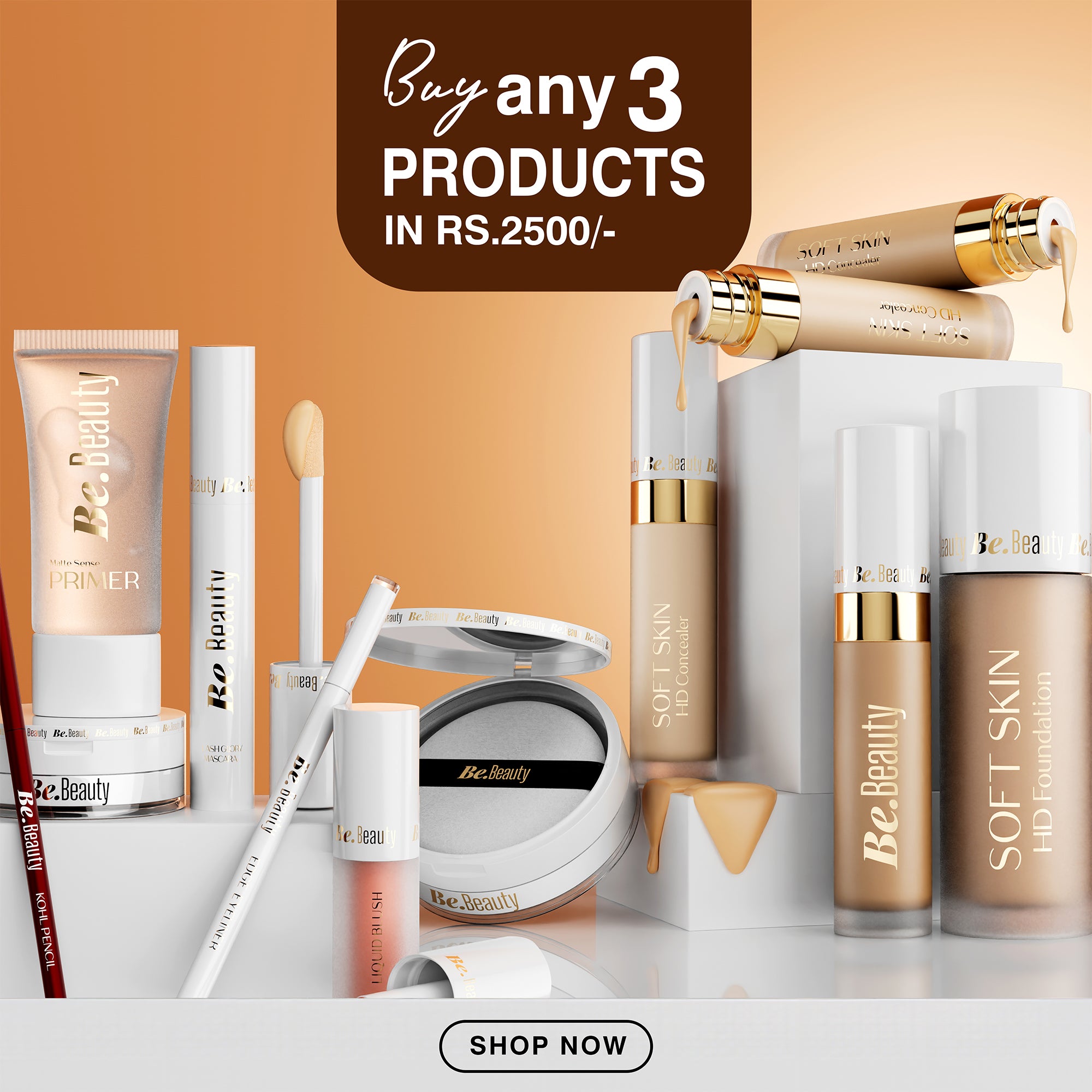 BeBeauty - Buy Any 3 Products in Rs.2500