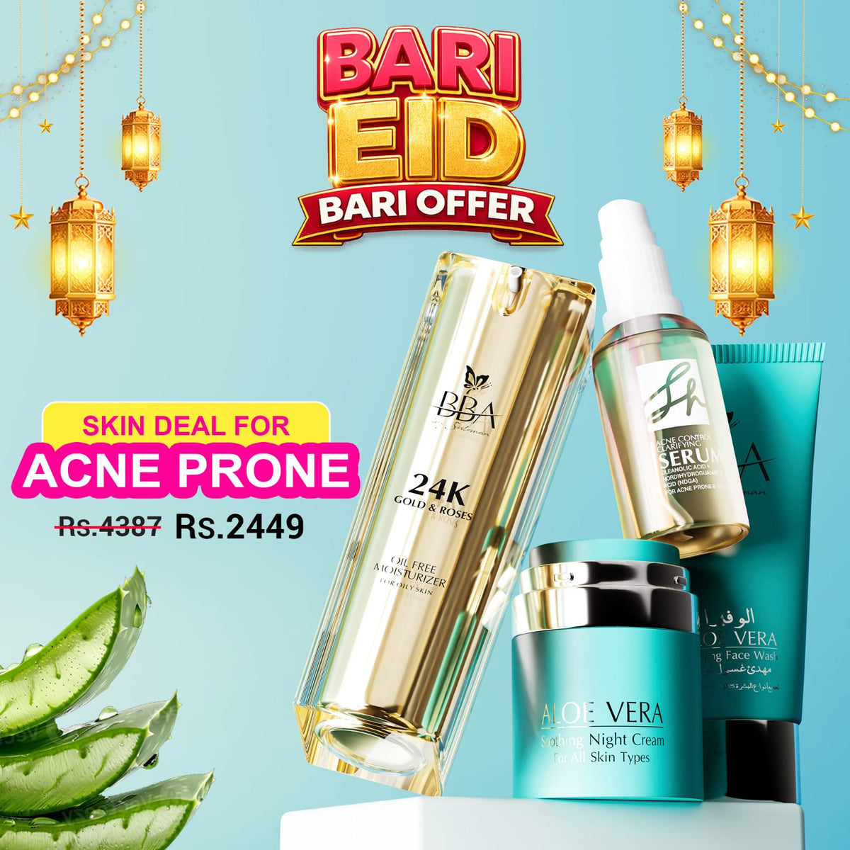 Skincare Pack with SPF 35 for Acne Prone Skin