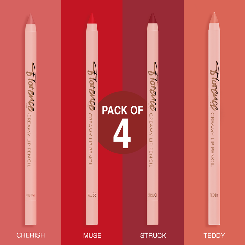 Florence V.02 Pack Of 4 Creamy Lip Pencils